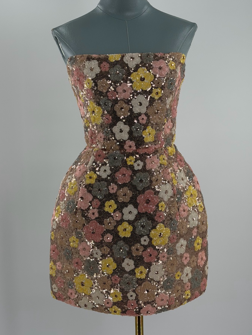 🆕 BRONX & BANCO 🧿 NWOT Maraya Floral Sequin Mini Dress, Yellow Multi, Sz M US6 - Picture 3 of 17